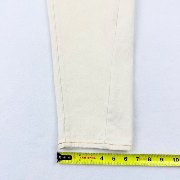 A.n.a Women's High-Rise Stretch Cream Curve Tapered Barrel Denim Jeans Size 8 NW - Picture 11 of 12